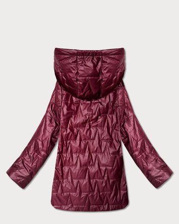 Cienka kurtka z kapturem plus size Goodlookin bordowa (B8576-27)