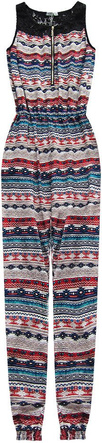 DŁUGI AZTECKI KOMBINEZON CZARNO-GRANATOWY (7901-14#)