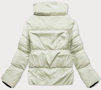 Zimowa kurtka damska z kołnierzem seledynowa (23062-236)