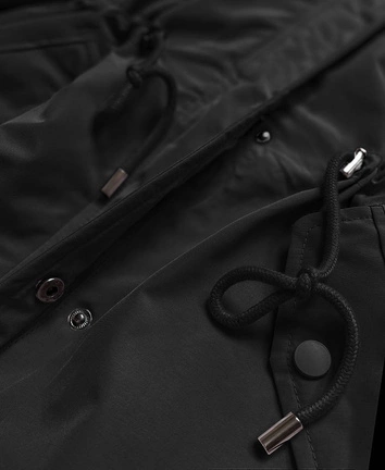 KURTKA - PARKA DAMSKA CZARNA (6853)