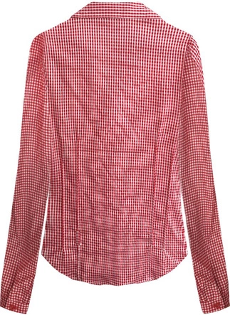 KOSZULA Z DŁUGIM RĘKAWEM CZERWONA (X1008X)