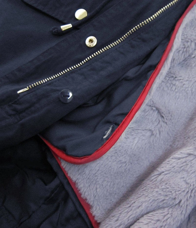 DAMSKA KURTKA ZIMOWA Z PODPINKĄ GRANATOWA (1898A)