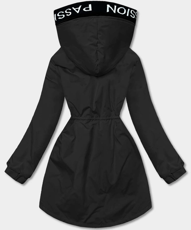 Damska parka oversize czarna (B8080-1)