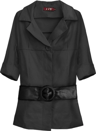 ŻAKIET Z PASKIEM CZARNY (319ART)