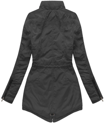 KURTKA Z KAPTUREM CZARNA (7307/2)