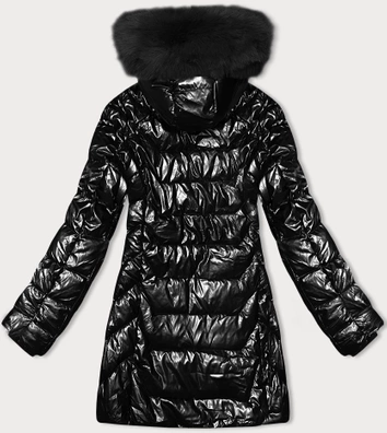 Taliowana kurtka zimowa z kapturem J Style czarna (16M9122-392)