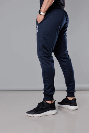 Spodnie dresowe z nadrukiem męskie granatowe (8K178-25)