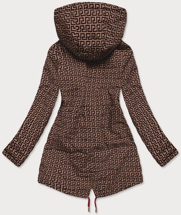 DWUSTRONNA KURTKA PARKA DAMSKA BORDOWA (W580)