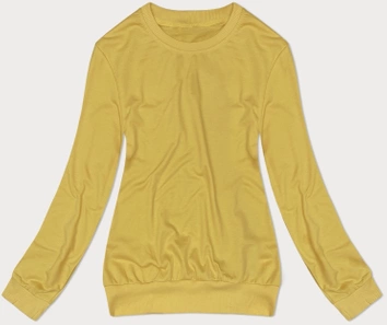 Cienka bluza dresowa damska ze ściągaczami żółta (68W05-117)