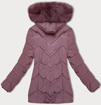 Kurtka zimowa damska plus size z kapturem S'west fioletowa (B8300-71)