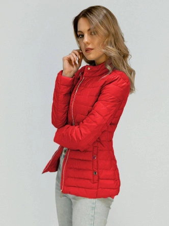 PIKOWANA KURTKA ZE STÓJKĄ CZERWONA (W71)