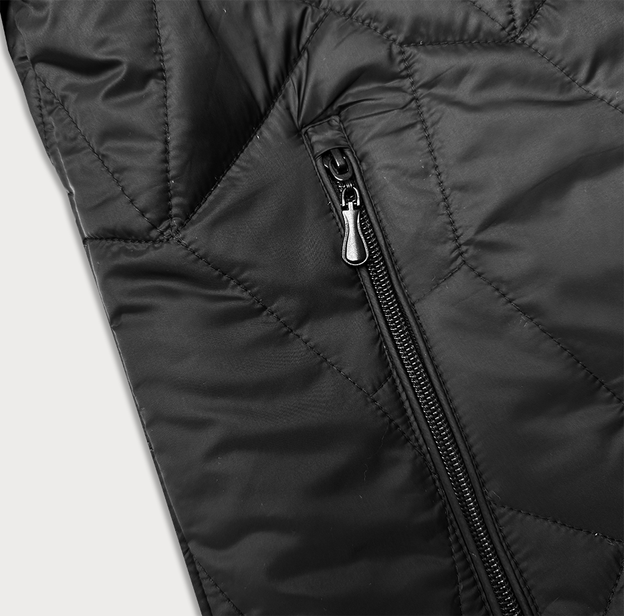 Damska kurtka z odpinanym kapturem plus size J Style czarna (16M9268-392)