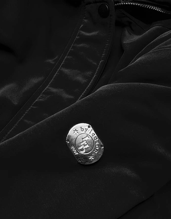 Zimowa parka damska na futrze czarna (m21312)