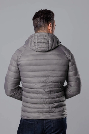 Pikowana kurtka męska z kapturem ciemnoszara (HM112-2)