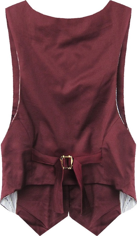 KRÓTKA ELEGANCKA KAMIZELKA BURGUNDOWA (1227)