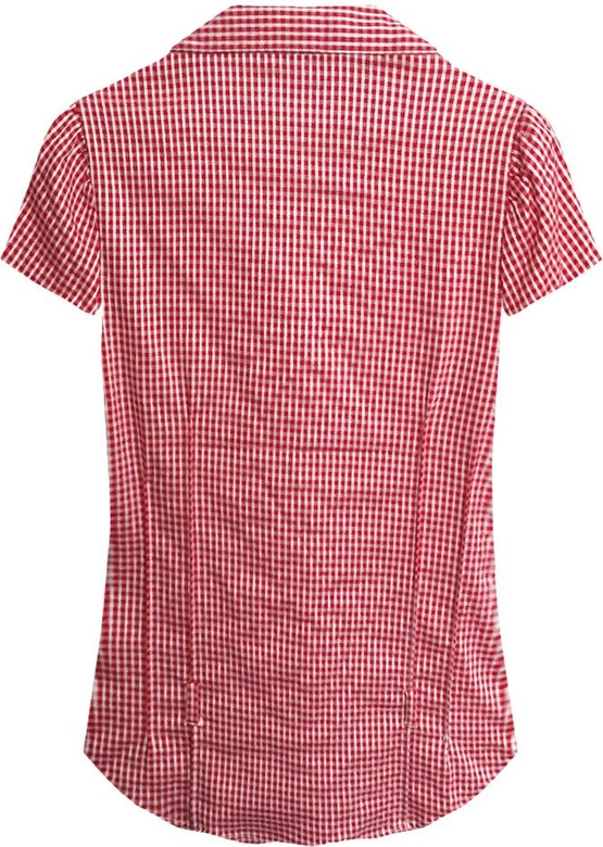 KOSZULA Z KRÓTKIM RĘKAWEM CZERWONA (1028)