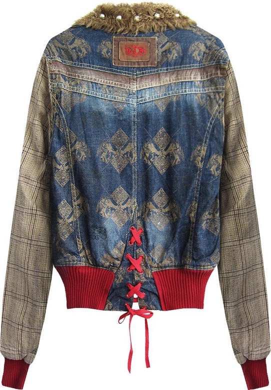 KRÓTKA KURTKA NA MISIU NIEBIESKO-BRĄZOWA (71027)