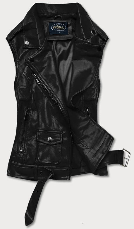 Ramoneska - kamizelka ekoskóra czarna (FL202050)