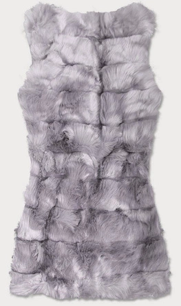 DŁUGA KAMIZELKA ZE SZTUCZNEGO FUTRA SZARA (102#)