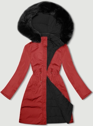 Przejściowa dwustronna kurtka damska J Style czerwono-czarna (16M9159-275)
