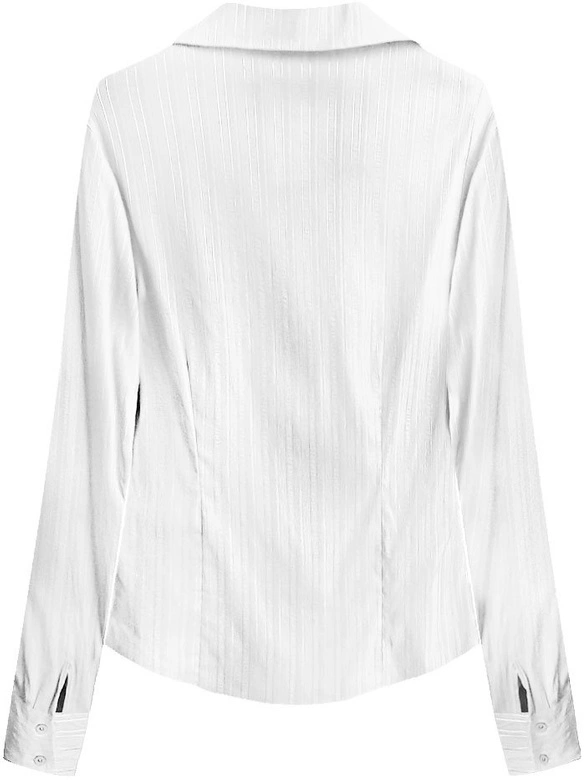 KOSZULA Z FINEZYJNYM DEKOLTEM BIAŁA (314ART)