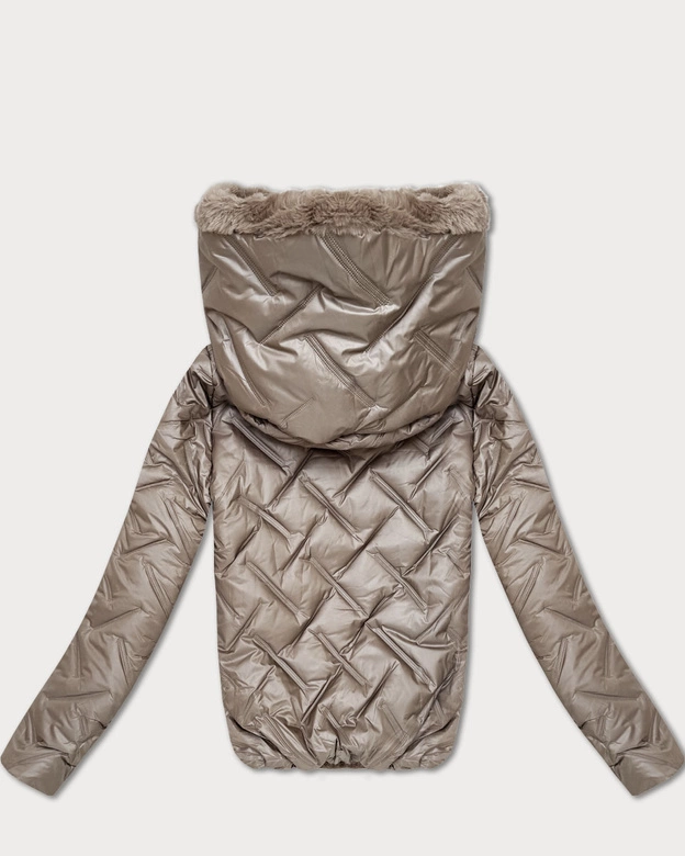 Damska kurtka na futerku S'West beżowa (B8389-12012)