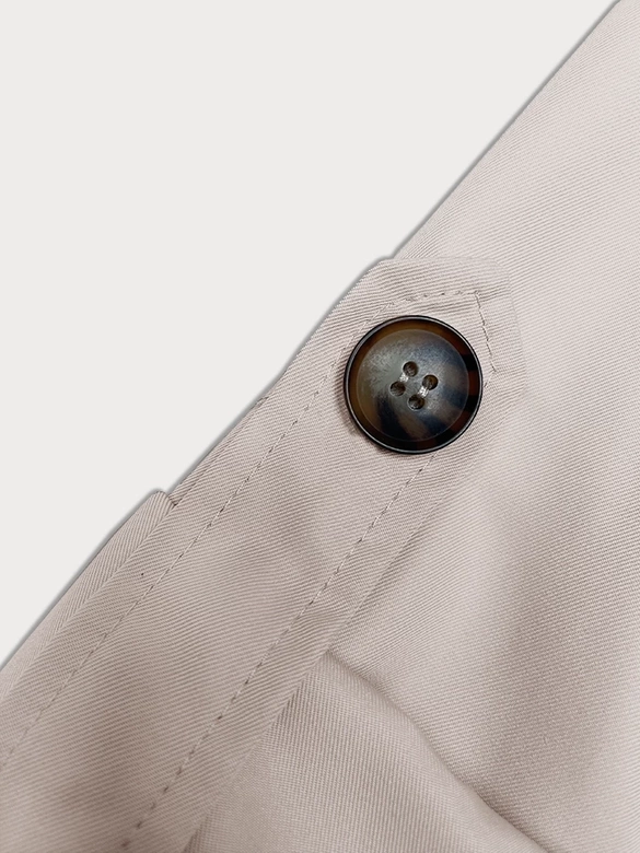 Prosty płaszcz z podwijanymi rękawami jasny beż (1818#-62)