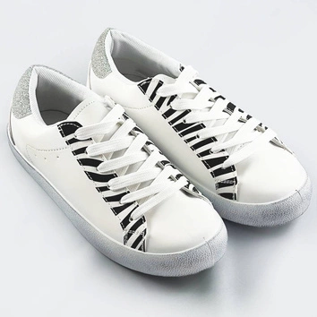 Damskie trampki z motywem zwierzęcym biało-czarna zebra (6343)