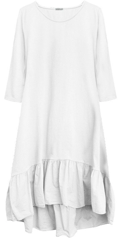 BAWEŁNIANA SUKIENKA OVERSIZE BIAŁA (403ART)