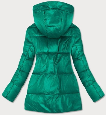 ASYMETRYCZNA DAMSKA KURTKA PIKOWANA ZIELONA (7658)