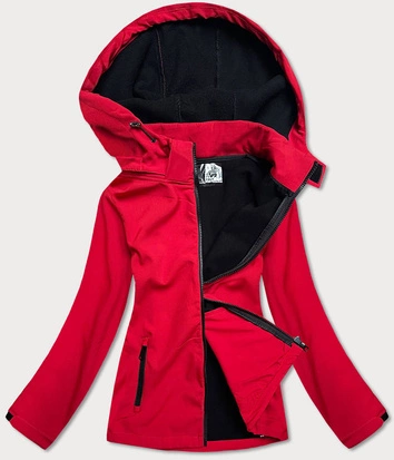 DAMSKA KURTKA NA POLARZE CIEMNO-CZERWONA (56008)