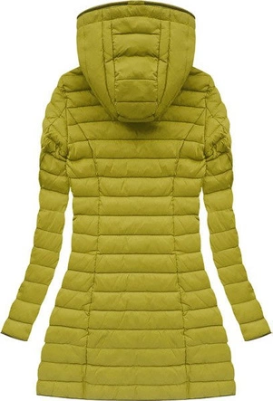 PIKOWANA KURTKA Z KAPTUREM MUSZTARDOWA (7153)