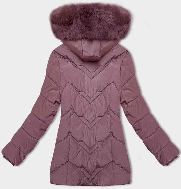 Kurtka zimowa damska plus size z kapturem S'west fioletowa (B8300-71)