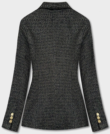 Dwurzędowa marynarka z guzikami czarno-brązowa (AG3-1981)