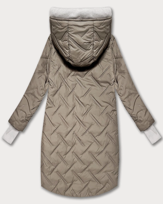 Damska kurtka z asymetrycznym dołem S'West beżowa (B8555-12)