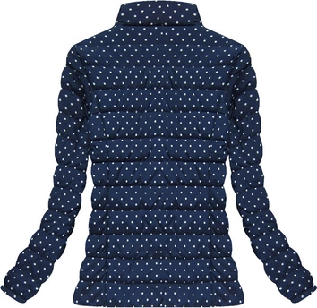 DWUSTRONNA KURTKA W GROSZKI GRANATOWA (4473)