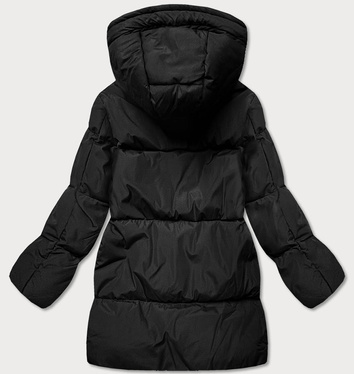 Zimowa kurtka damska typu puffer czarna (ad6076)