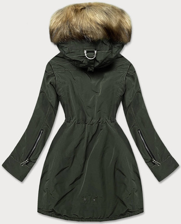 Damska parka z futrzaną podszewką army (m-21506)