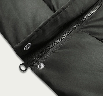 Długa puchowa kamizelka damska army (5M728-136)