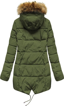 PIKOWANA KURTKA Z KAPTUREM KHAKI (X857X)