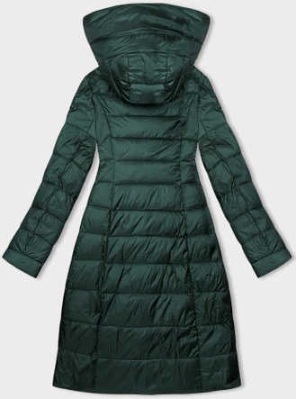Długa kurtka damska z kapturem Ann Gissy zielona (AG1-J9169)