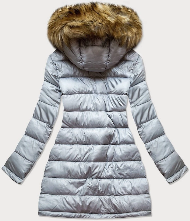 DWUSTRONNA KURTKA DAMSKA ZIMOWA Z KAPTUREM GRANATOWA (W707/1)