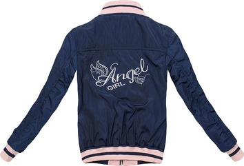 DWUSTRONNA BOMBERKA Z NASZYWKAMI GRANATOWO-RÓŻOWA (W517)