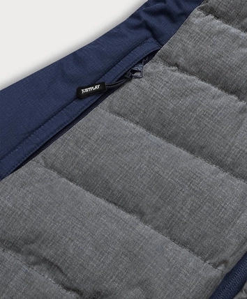 ZIMOWA KURTKA SPORTOWA DAMSKA Z KAPTUREM BIAŁO-SZARA (B2378)