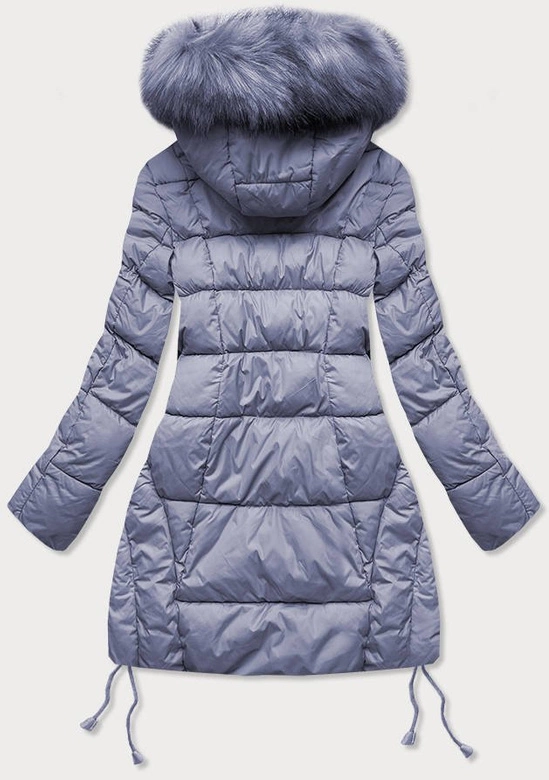 PIKOWANA DAMSKA KURTKA ZIMOWA Z KAPTUREM WRZOSOWA (7690BIG)