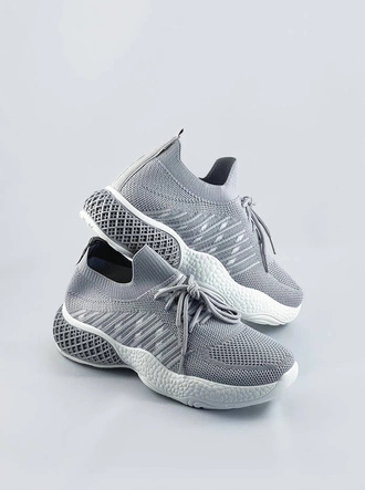 Ażurowe sneakersy damskie szare (jy21-2)
