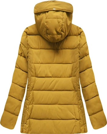 PIKOWANA KURTKA Z KAPTUREM ŻÓŁTA (R9505)