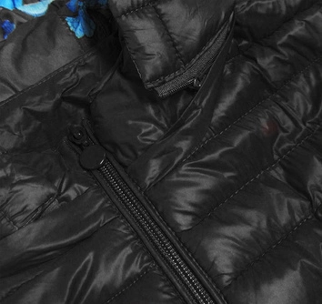 DŁUŻSZA KURTKA DAMSKA PIKOWANA CZARNA (7178)