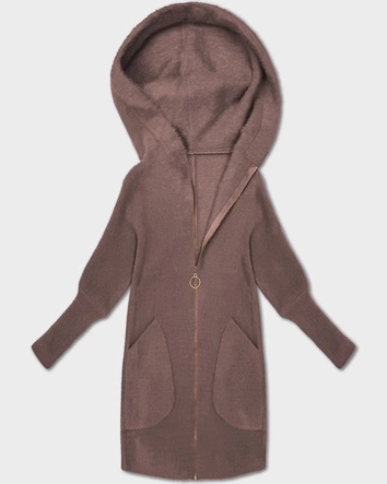 Narzutka kurtka alpaka z kapturem mleczna czekolada (19905.1)
