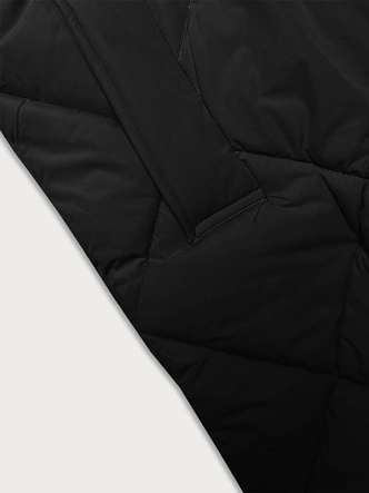 Długa kurtka zimowa z kapturem J.Style czarna (5M3173-392)